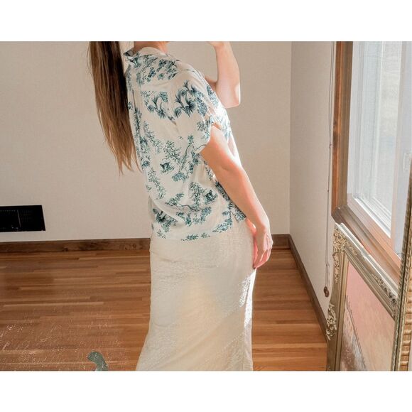 Anthropologie Maeve Jungle Print Short Sleeve Button Down Size XS - Picture 3 of 9